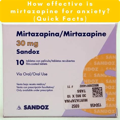 <b>Mirtazapine</b> tablets are indicated for the treatment of major depressive disorder (MDD) in adults - [see - Clinical Studies (14)]. . How long does it take for mirtazapine to work for anxiety